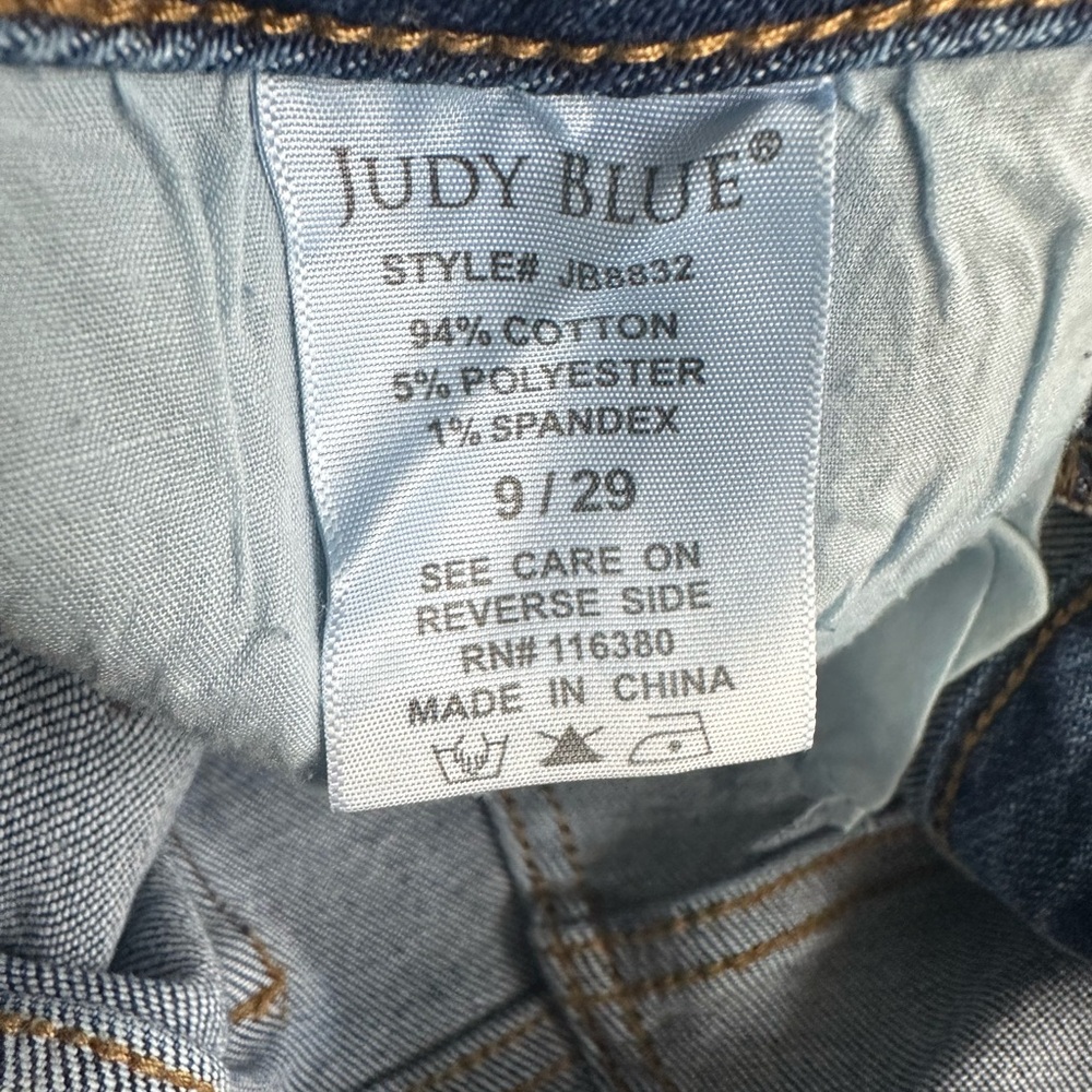 Judy Blue Jeans Womens 9/29 Blue Skinny Blue White Plaid Patch Distressed Denim - Picture 7 of 12